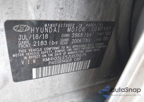 2018 Hyundai Elantra Gt from USA, damaged, VIN KMHH35LE5JU078875